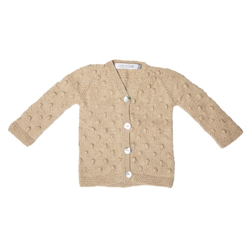 Cardigan enfant à petites boules beige